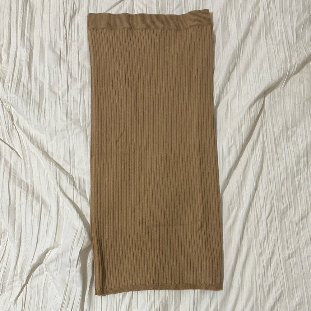 Forever 21 Camel Ribbed Skirt